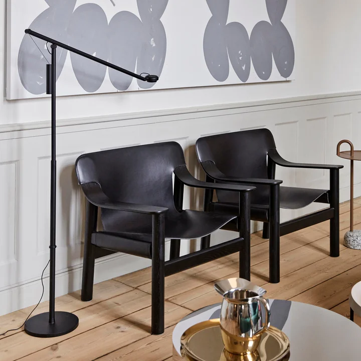 HAY - Fifty-Fifty Floor Lamp, Soft Black