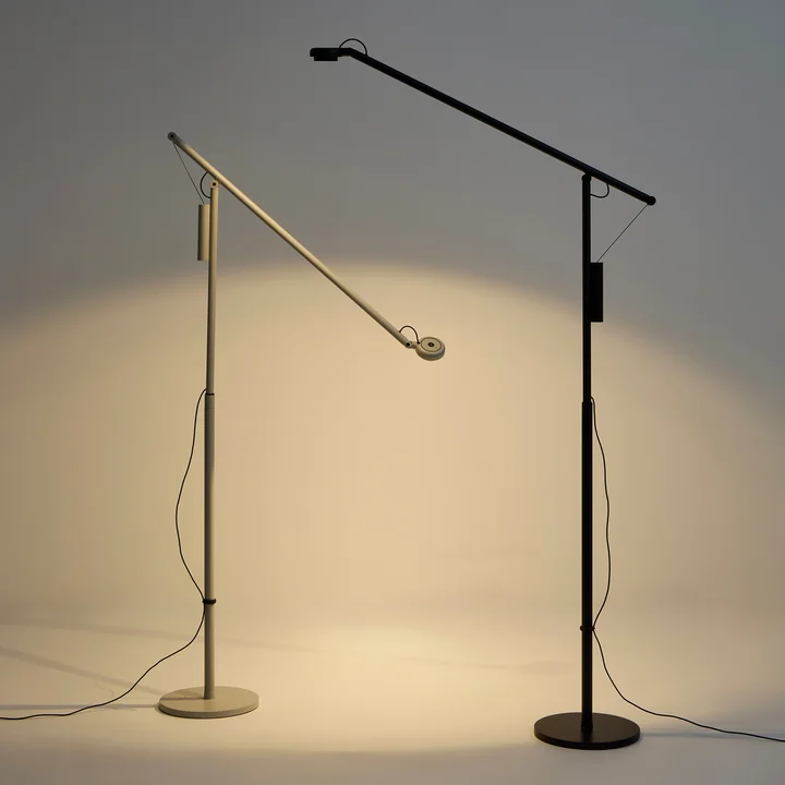 HAY - " Fifty-Fifty " Floor Lamp, ash gray and soft black