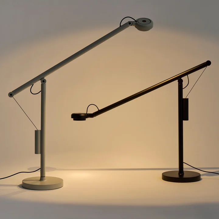 HAY - Fifty-Fifty Desk lamp, ash gray and soft black