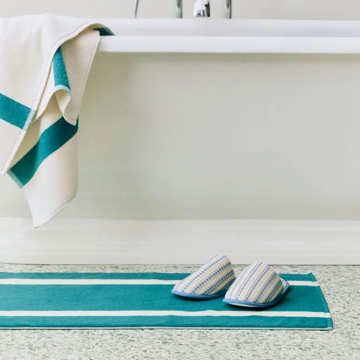 HAY - Stripe Bath Mat 50 x 80 cm, petrol blue