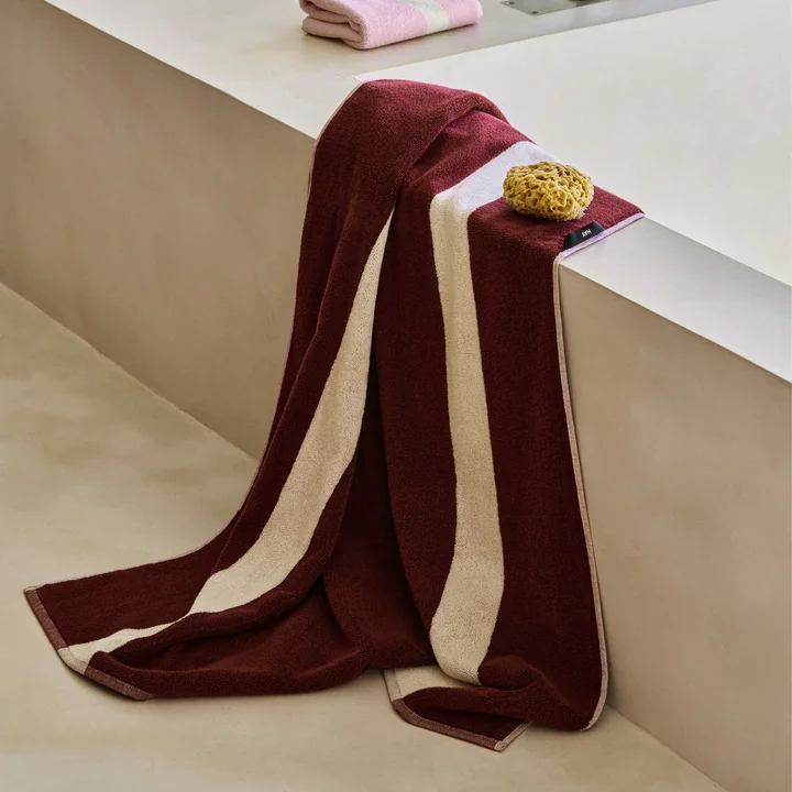 HAY - Stripe Bath Towel 100 x 150 cm, burgundy