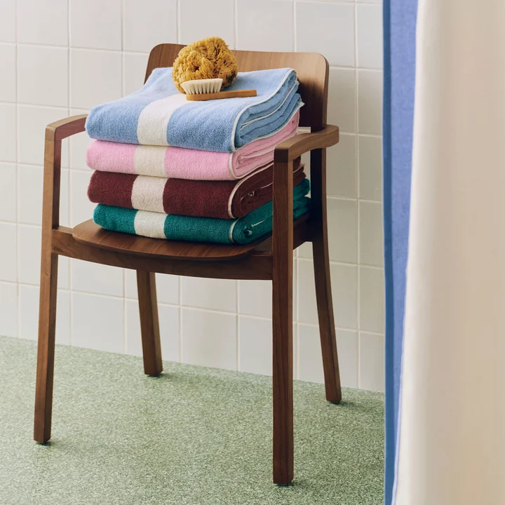 HAY - Stripe Bath Towel 100 x 150 cm, dusty blue