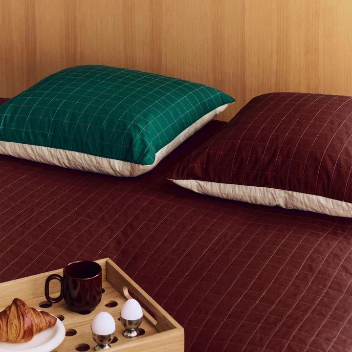 HAY - Dori Pillow, 60 x 60 cm, green and maroon