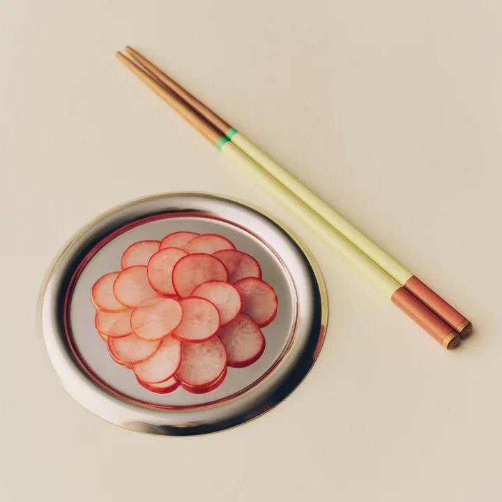 HAY - Essential Steel Round Serving Platter, Small, Stainless Steel