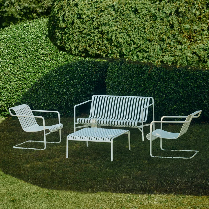 HAY - Palissade Side Table, Lounge Sofa, and Low Lounge Chair, Cream White