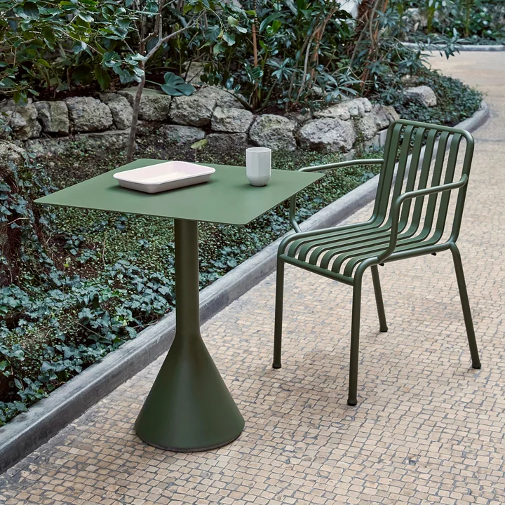 HAY - Palissade Cone Bistro Table 65 x 65 cm, H 74 cm, olive