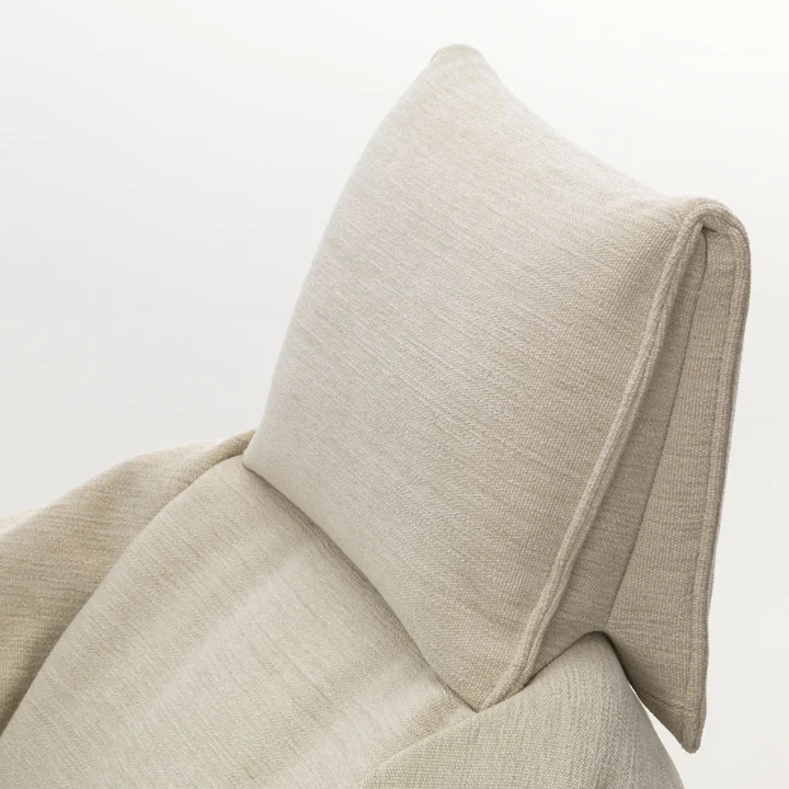 Vitra - Bascule highback, 4-star aluminum base in chalk, F80 Iroko cream cover
