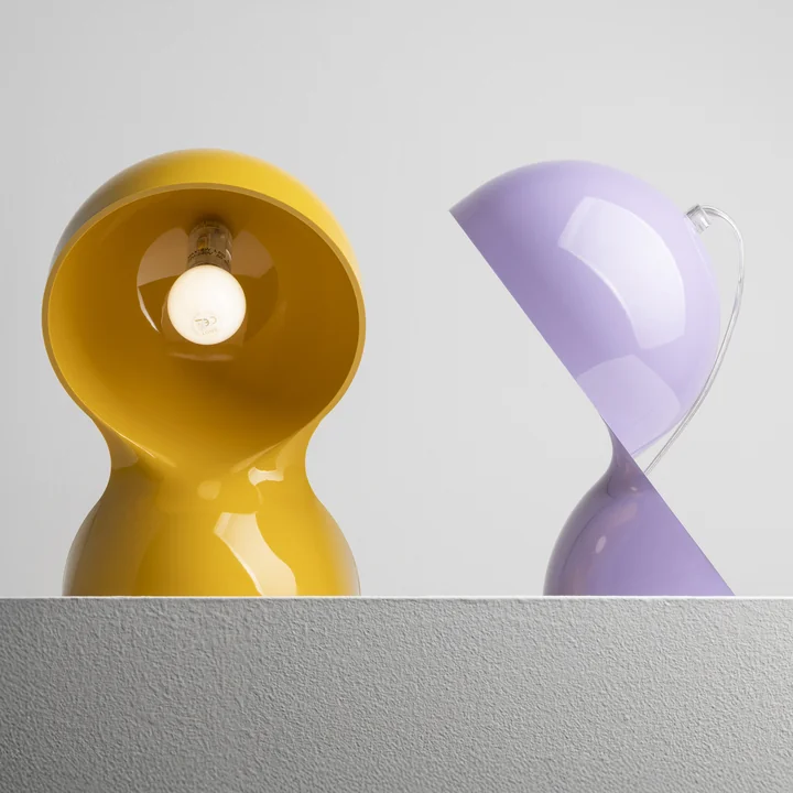 Artemide - " Dalù " Table Lamp, Yellow and Lavender