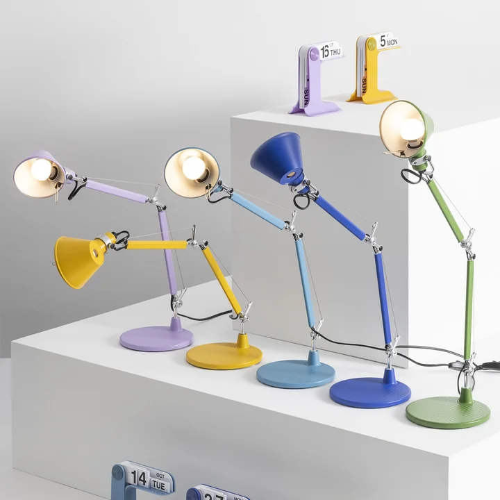 Artemide - Timor Calendar and Tolomeo Micro Table Lamp, Color Matt Edition
