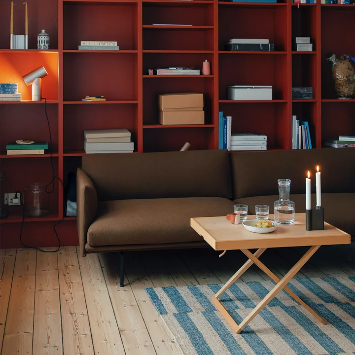 Muuto - Outline 3-Seater Sofa, Hallingdal 350 Brown/Black (EU), Exclusive