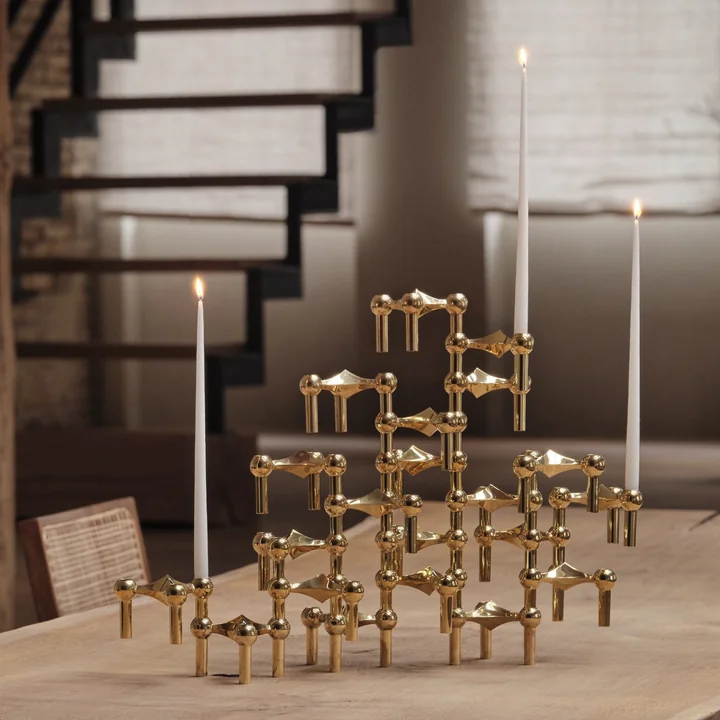 Stoff Nagel - Candleholder, brass