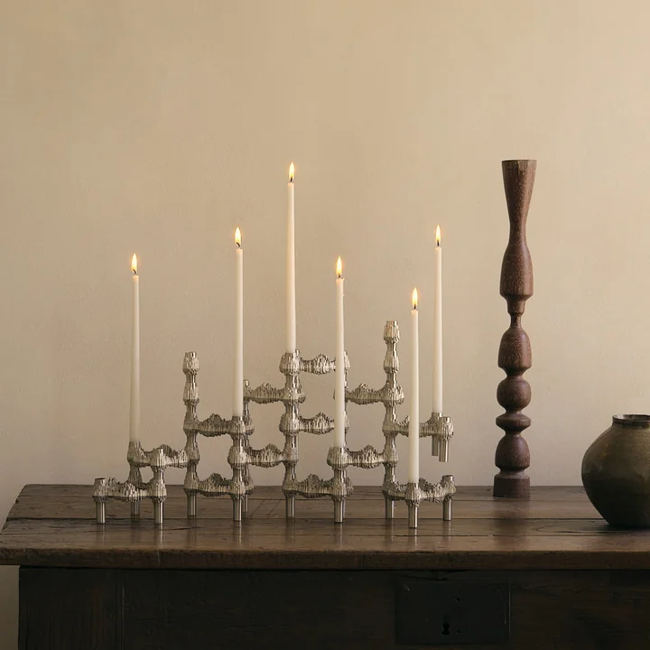 Stoff Nagel - Candleholder, Brushed Chrome Quist