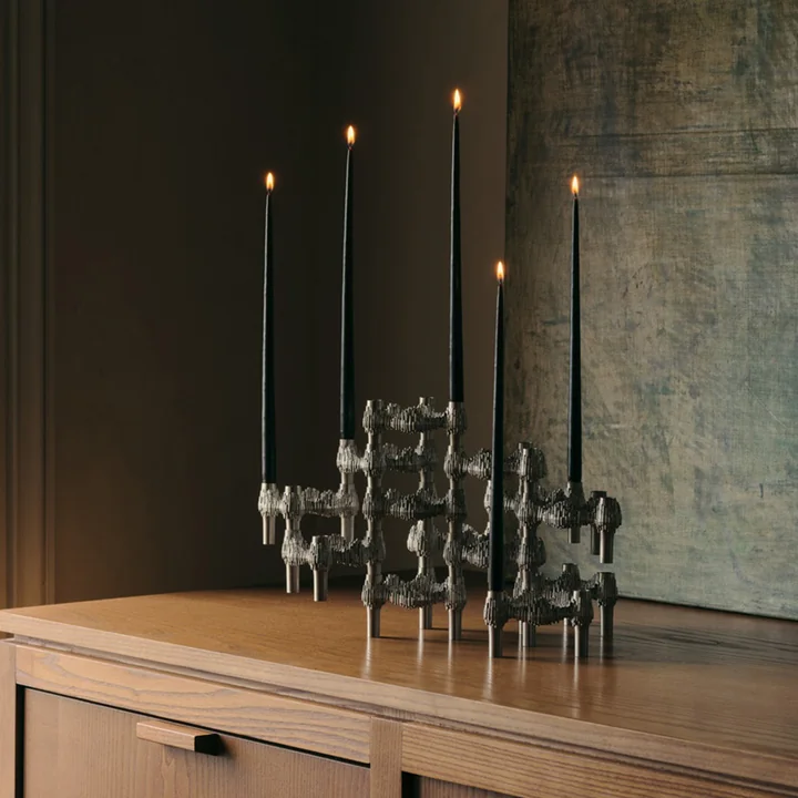 Stoff Nagel - Quist Candle Holder, Brushed Chrome