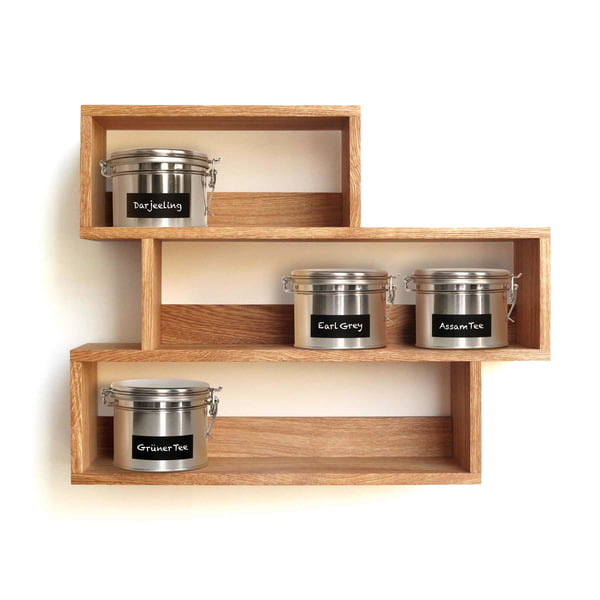 side by side - tea shelf - with tins