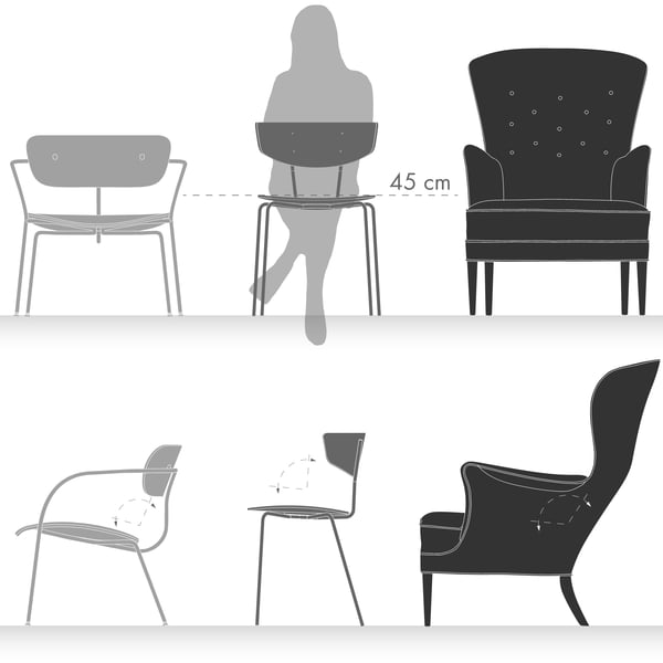 Armchair, chair or lounge chair
