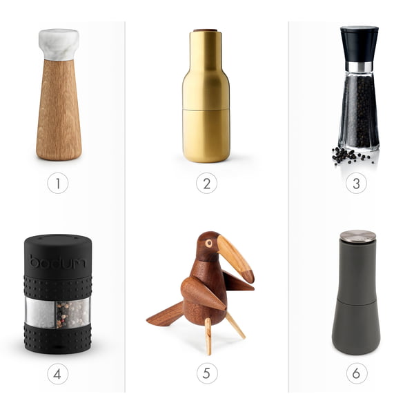 Salt and pepper mills: Design and material