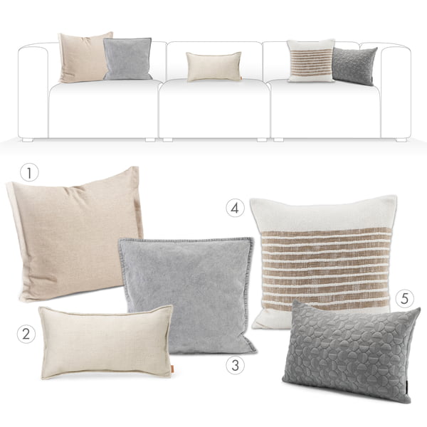 Soft minimalism style cushions