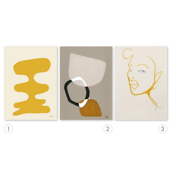 Combine posters in beige and brown tones