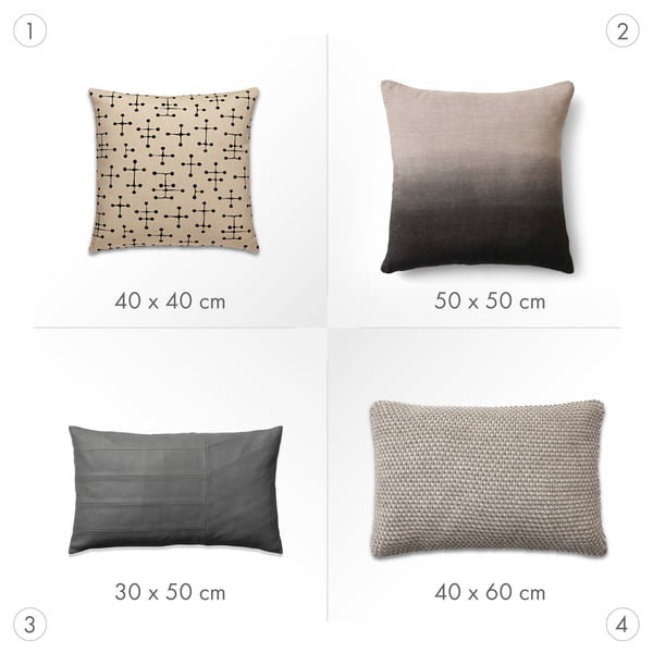 Design pillows: the right size and shape