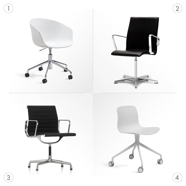Office chairs: underframes and castors