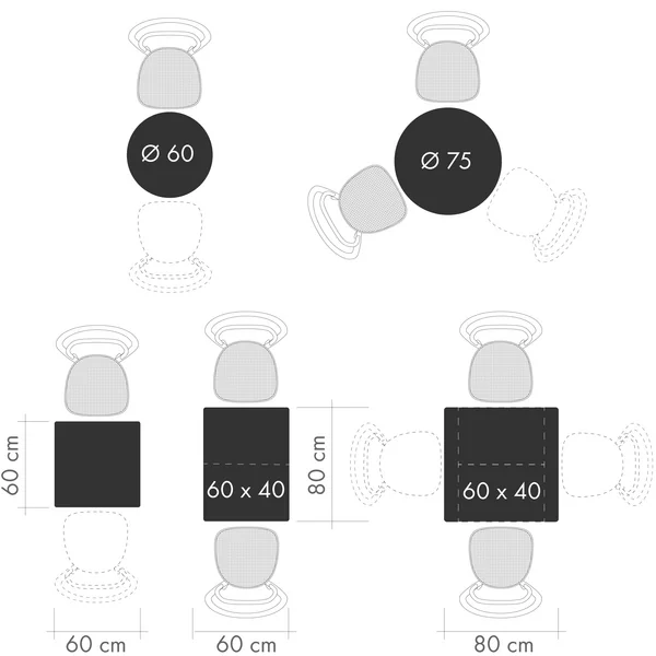 Bistro tables: shapes and seating