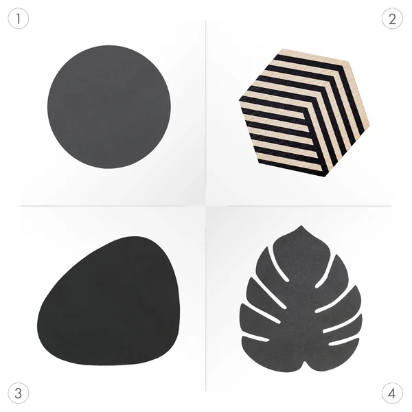 Different shapes of glass coasters