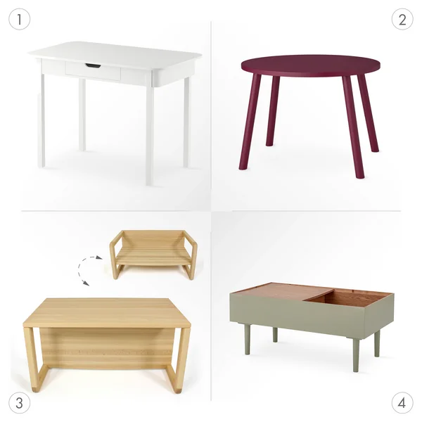 Children's tables: shapes and areas of use