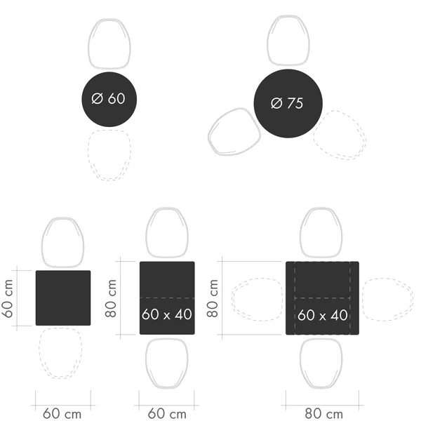 Garden tables - shapes seating