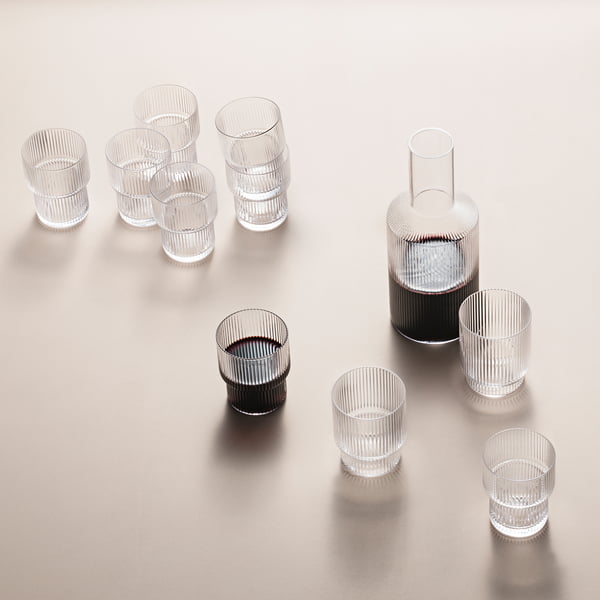 Ripple Glasses and carafe by ferm Living