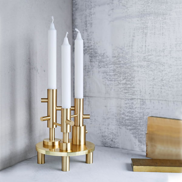 Candlestick Triple from Fritz Hansen in brass