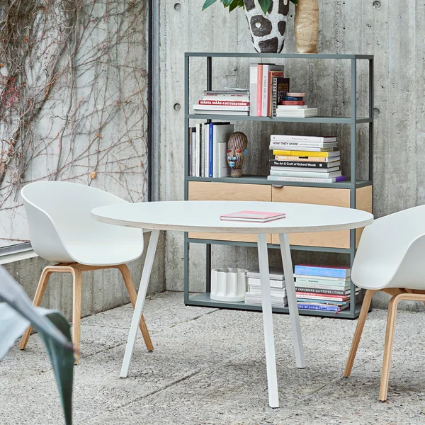 About A Chair AAC 22 with Loop Stand table in round from HAY