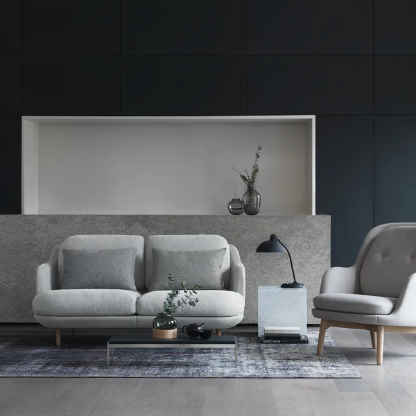 The Fritz Hansen - Lune Sofa - 2 Seater - Grey