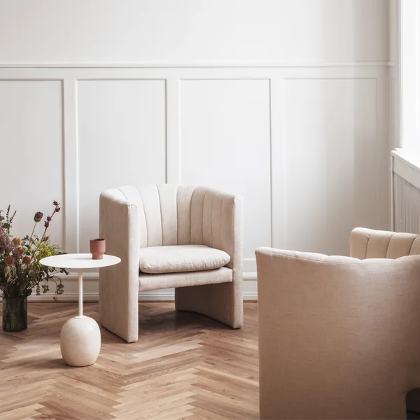 Lato Side table and loafer armchair from & Tradition