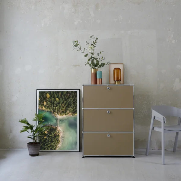 The USM Haller - Storage Unit S with Three Drop-Down Doors