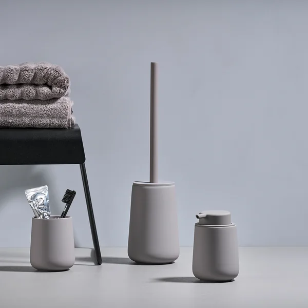 Nova One Toilet brush and Nova One soap dispenser from Zone Denmark