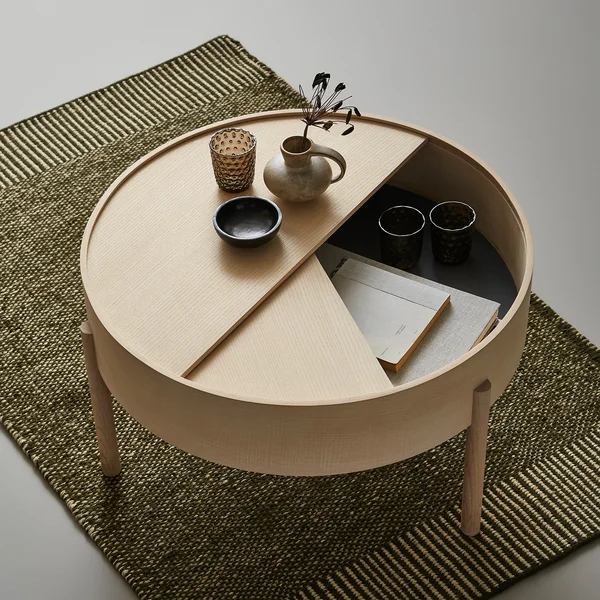 Arc Coffee table Ø 66 cm H 38 cm from Woud in ash white pigmented