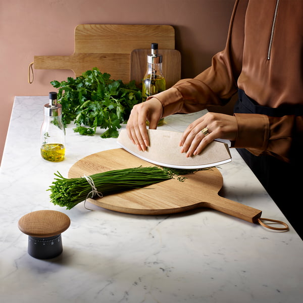 Short-Time Knife, Pizza and Herb Knife, Self-Watering Herb Organiser and Nordic Kitchen Wooden Cutting Board by Eva Solo