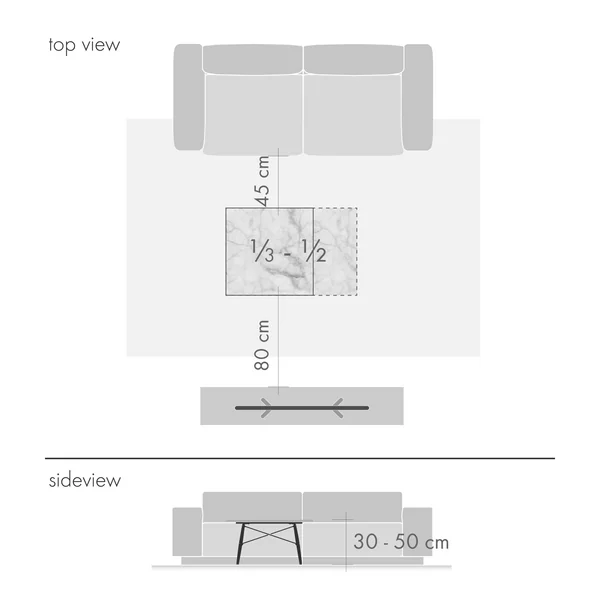 A coffee table should have these dimensions