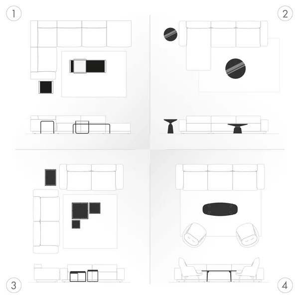 Which coffee table to which sofa?