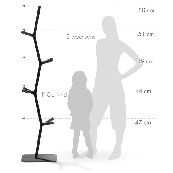Graphic coat rack several heights