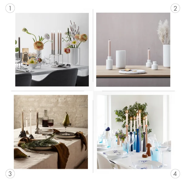 Table decoration with candlesticks