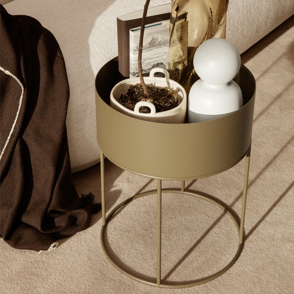 Plant Box round from ferm Living in olive