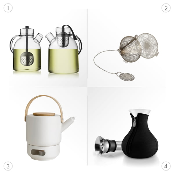 Practical tea accessories: teapot with strainer or teapot warmer