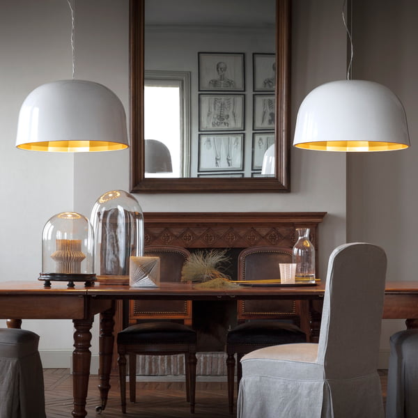 The Empty LED pendant light above the dining table