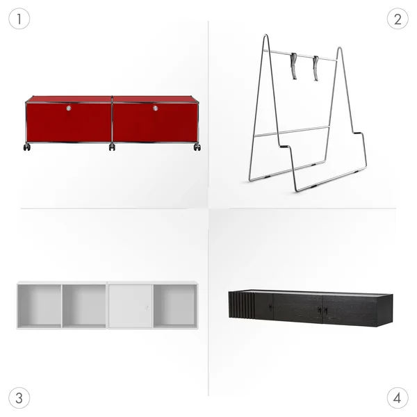 TV lowboard: hanging, standing, open or closed