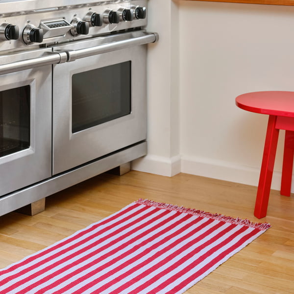 Colorful carpet runner in the kitchen