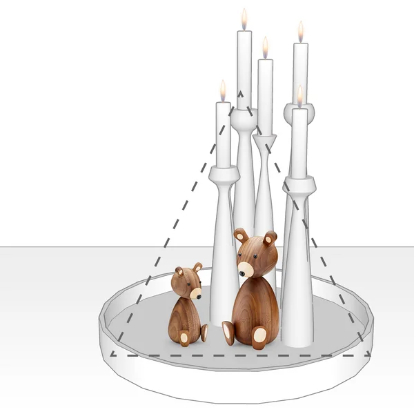 Tray decorate with candles