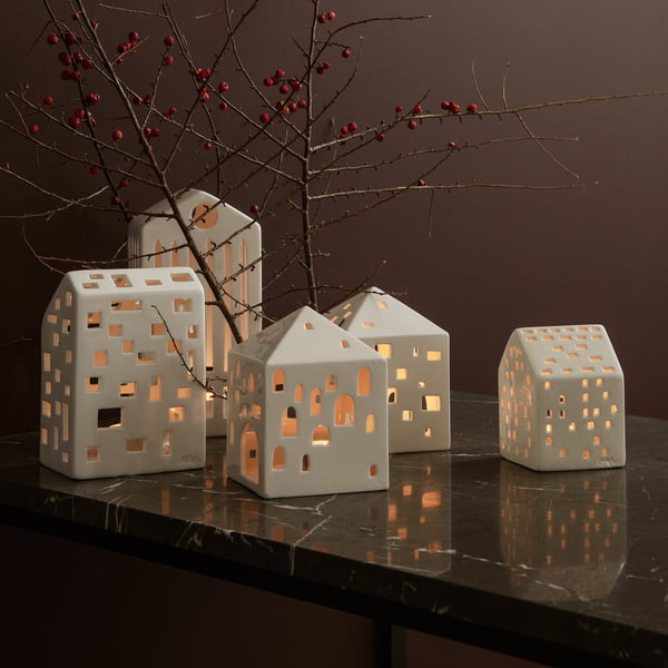 Ambience picture tealight holder houses group