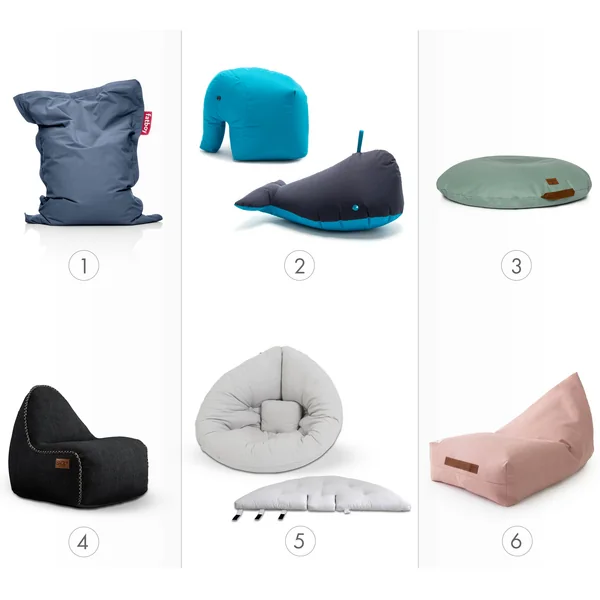 Product subcategory - children's seat bags - overview of different shapes and types