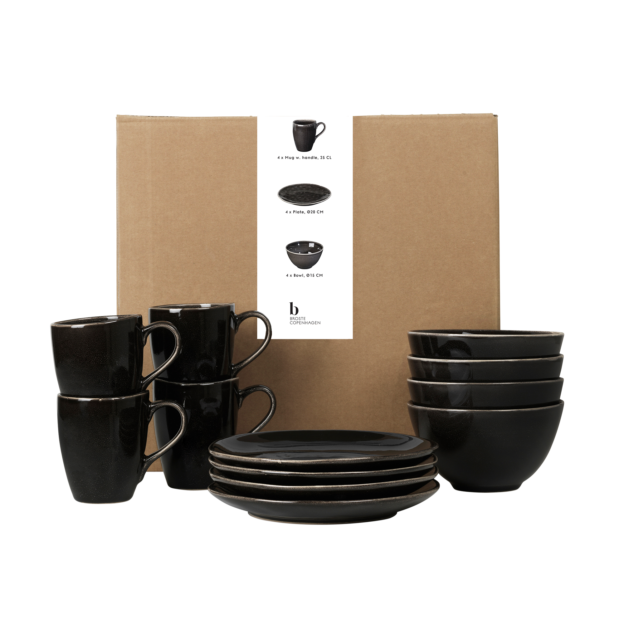 Complete Dinnerware Set for 8, Black Dinnerware Set, Wabi Sabi Dinnerware,  40 Piece Dinner Set, Ceramic Soap Dish Set, Stoneware Dinnerware 